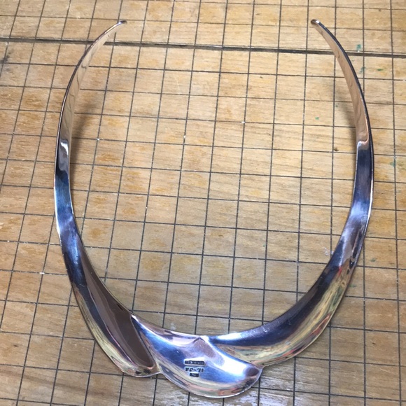 Taxco 925 Solid Sterling Silver Choker Collar Necklace Mexico TP-71 EVC Elegant - Picture 7 of 9
